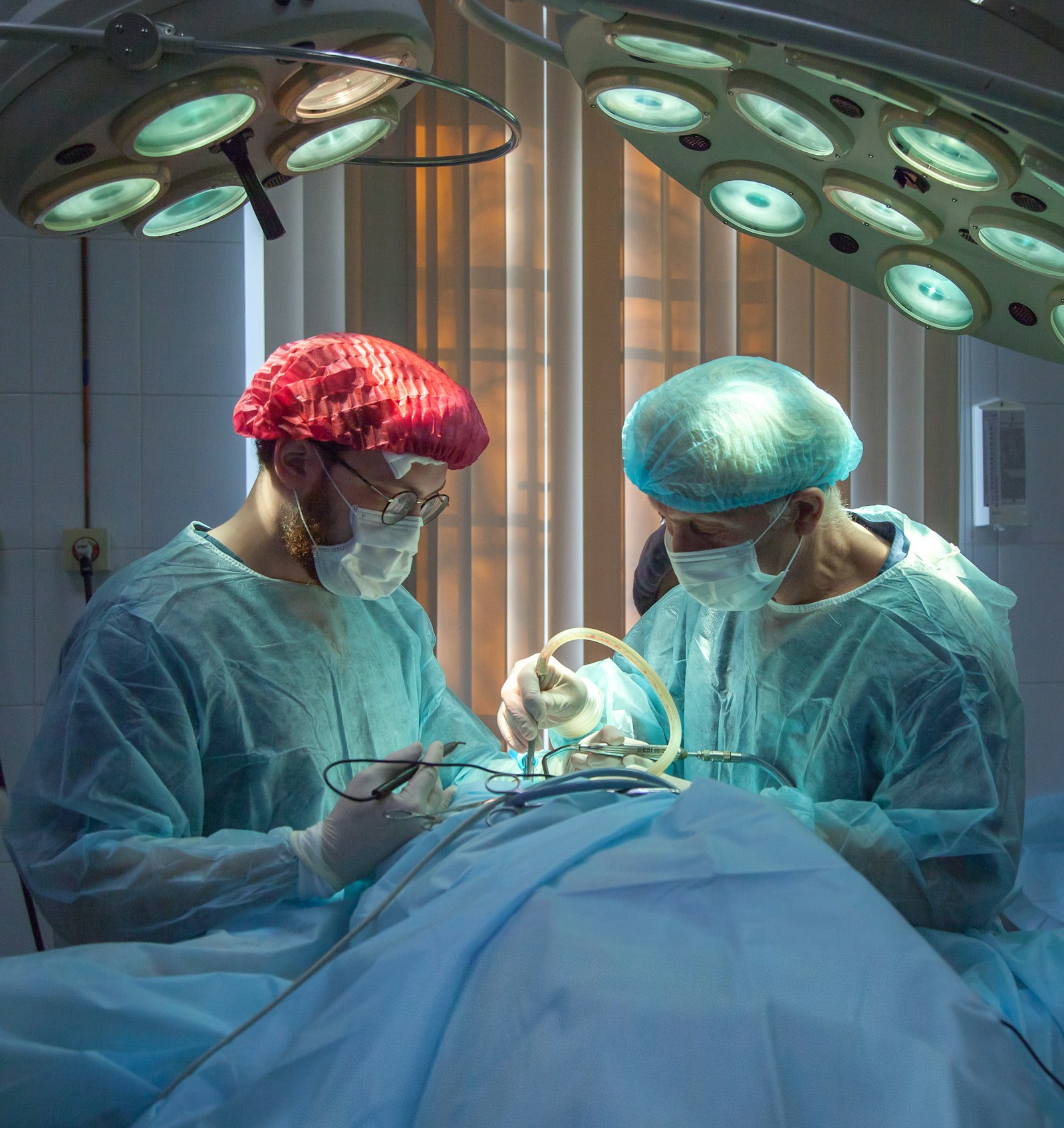 Surgeons at work in an operating room